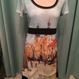 LIQUIDATION SALE * KOLLONTAI SUMMER DRESS WITH PLACEMENT PRINT